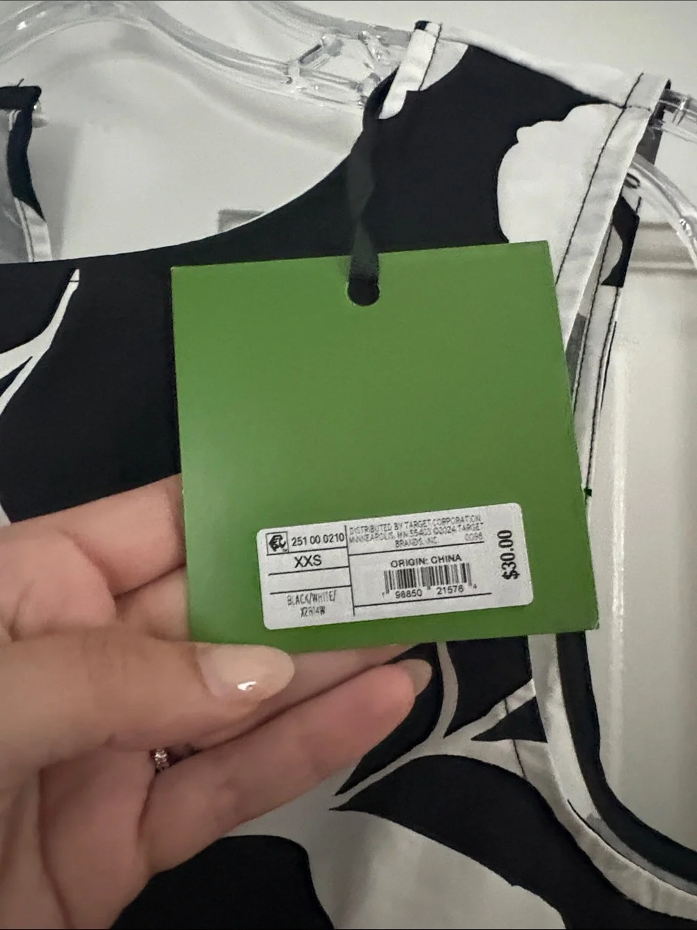 kate spade Black and White Floral Sleeveless Crop Top
